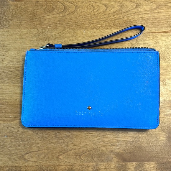 Kate Spade blue wristlet with wallet compartments - Picture 1 of 8